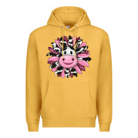 Mustard pink leopard sunflower cow Premium Hoodie - RanaPortraitStore