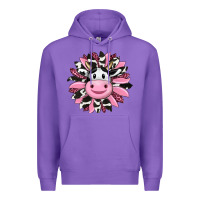 Purple pink leopard sunflower cow Premium Hoodie - RanaPortraitStore