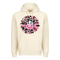 Sandshell pink leopard sunflower cow Premium Hoodie - RanaPortraitStore