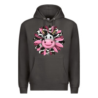 Smoke pink leopard sunflower cow Premium Hoodie - RanaPortraitStore