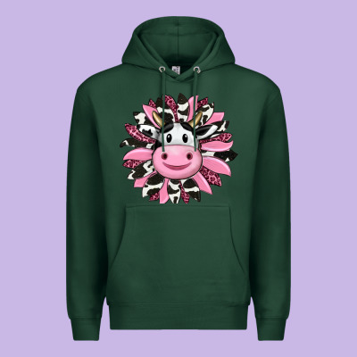 Pink Leopard Sunflower Cow Premium Hoodie Designed By Ranaportraitstore