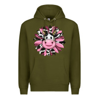 Army Green pink leopard sunflower cow Premium Hoodie - RanaPortraitStore