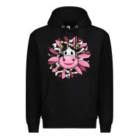 Black pink leopard sunflower cow Premium Hoodie - RanaPortraitStore