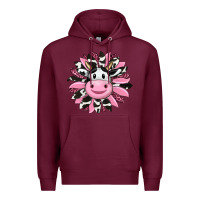 Burgundy pink leopard sunflower cow Premium Hoodie - RanaPortraitStore