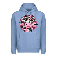 Colony Blue pink leopard sunflower cow Premium Hoodie - RanaPortraitStore