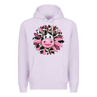Lilac pink leopard sunflower cow Premium Hoodie - RanaPortraitStore