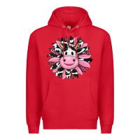 Red pink leopard sunflower cow Premium Hoodie - RanaPortraitStore