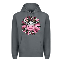 Rock pink leopard sunflower cow Premium Hoodie - RanaPortraitStore