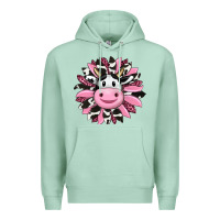 Seafoam pink leopard sunflower cow Premium Hoodie - RanaPortraitStore