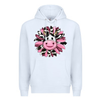 White pink leopard sunflower cow Premium Hoodie - RanaPortraitStore