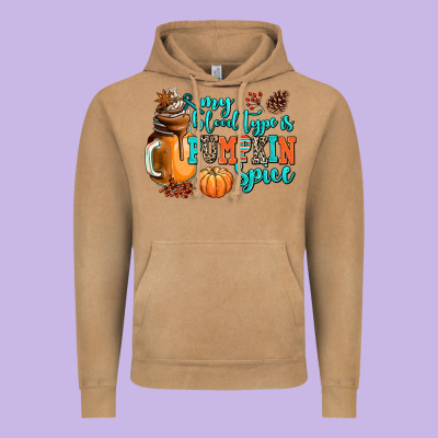My Blood Type Is Pumpkin Spice Vintage Hoodie Designed By Adodesignshop