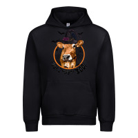 Black Halloween Cow Moo I Mean Boo Urban Hoodie - texasbilliewilder