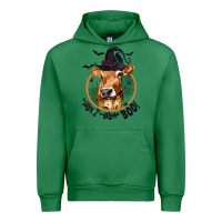 Emerald Halloween Cow Moo I Mean Boo Urban Hoodie - texasbilliewilder