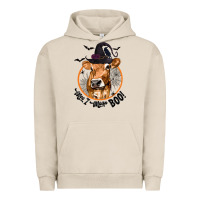 Pigment French Oak Halloween Cow Moo I Mean Boo Urban Hoodie - texasbilliewilder
