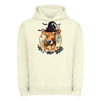 Pigment Pistachio Halloween Cow Moo I Mean Boo Urban Hoodie - texasbilliewilder