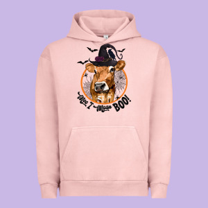 Halloween Cow Moo I Mean Boo Urban Hoodie Designed By Texasbilliewilder