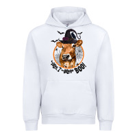 White Halloween Cow Moo I Mean Boo Urban Hoodie - texasbilliewilder