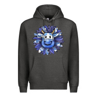 Charcoal Heather blueberry milkshake cow sunflower Premium Hoodie - RanaPortraitStore