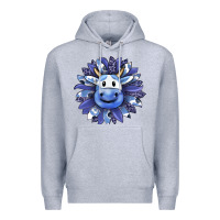 Heather Grey blueberry milkshake cow sunflower Premium Hoodie - RanaPortraitStore