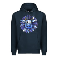 Navy blueberry milkshake cow sunflower Premium Hoodie - RanaPortraitStore