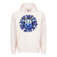 Pale Pink blueberry milkshake cow sunflower Premium Hoodie - RanaPortraitStore