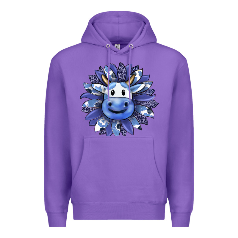 Blueberry Milkshake Cow Sunflower Premium Hoodie by RanaPortraitStore | Teevron