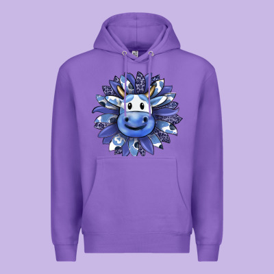 Blueberry Milkshake Cow Sunflower Premium Hoodie Designed By Ranaportraitstore