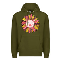 Army Green pig sunflower Premium Hoodie - RanaPortraitStore