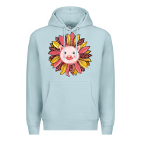 Blue Mist pig sunflower Premium Hoodie - RanaPortraitStore