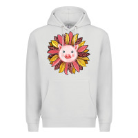 Dove Grey pig sunflower Premium Hoodie - RanaPortraitStore