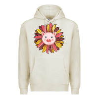 Oatmeal Heather pig sunflower Premium Hoodie - RanaPortraitStore