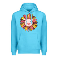 Ocean Blue pig sunflower Premium Hoodie - RanaPortraitStore