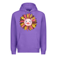 Purple pig sunflower Premium Hoodie - RanaPortraitStore