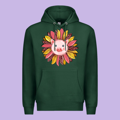 Pig Sunflower Premium Hoodie Designed By Ranaportraitstore