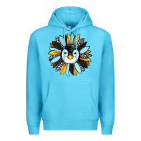 Ocean Blue penguin sunflower Premium Hoodie - RanaPortraitStore
