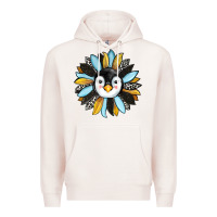 Pale Pink penguin sunflower Premium Hoodie - RanaPortraitStore