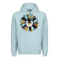 Blue Mist penguin sunflower Premium Hoodie - RanaPortraitStore