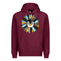 Burgundy penguin sunflower Premium Hoodie - RanaPortraitStore
