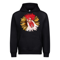 Black sunflower with rooster Urban Hoodie - RanaPortraitStore