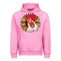 Fuchsia Pink sunflower with rooster Urban Hoodie - RanaPortraitStore