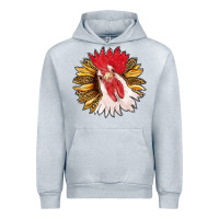 Heather Grey sunflower with rooster Urban Hoodie - RanaPortraitStore
