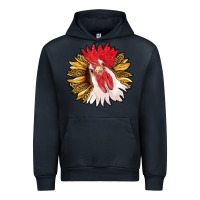 Navy sunflower with rooster Urban Hoodie - RanaPortraitStore