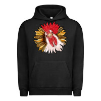 Pigment Black sunflower with rooster Urban Hoodie - RanaPortraitStore