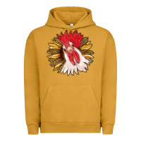 Pigment Peanut Butter sunflower with rooster Urban Hoodie - RanaPortraitStore