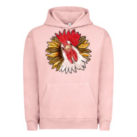 Pigment Salmon sunflower with rooster Urban Hoodie - RanaPortraitStore