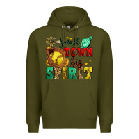 Army Green small town big spirit softball Premium Hoodie - Zillion Design Studio
