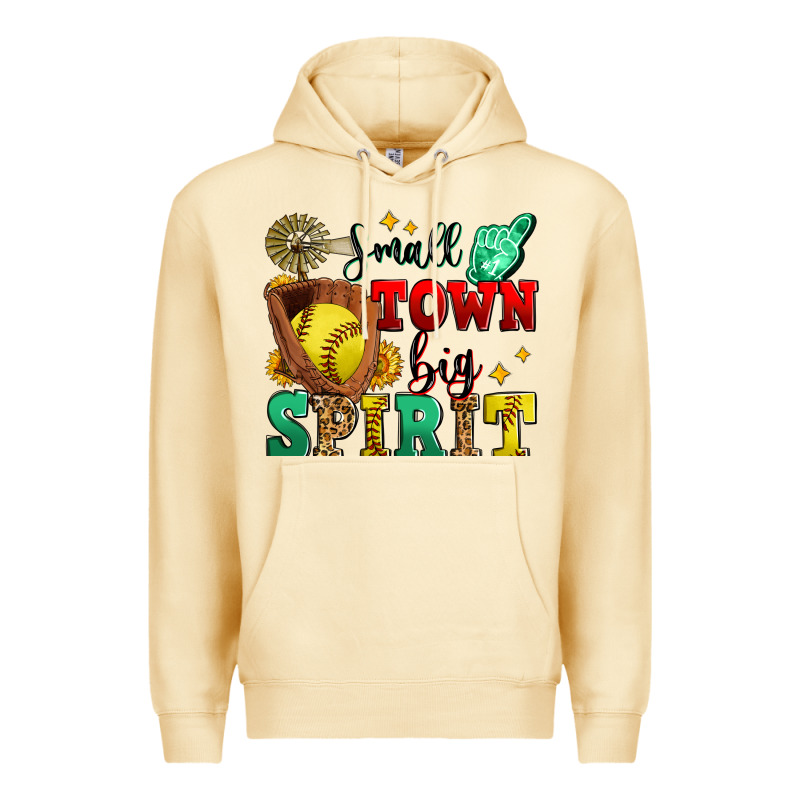 Small Town Big Spirit Softball Premium Hoodie by Zillion Design Studio | Teevron