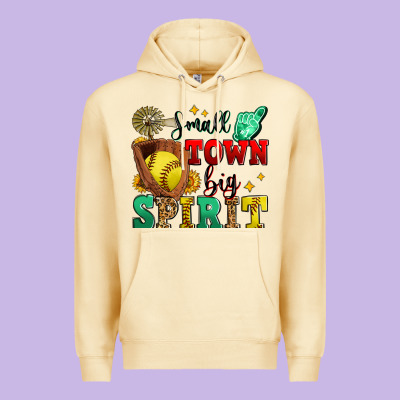 Small Town Big Spirit Softball Premium Hoodie Designed By Zillion Design Studio
