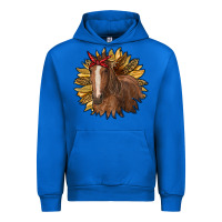 Cobalt sunflower with horse Urban Hoodie - RanaPortraitStore