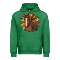 Emerald sunflower with horse Urban Hoodie - RanaPortraitStore